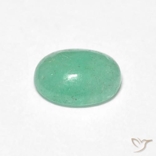 Esmeralda Verde pistacho natural de 0.80 ct, Ovalada, Translúcido
