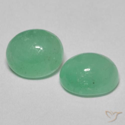 Gemas de Esmeralda Verde pistacho natural de 1.92 ct, Ovalada, Translúcido