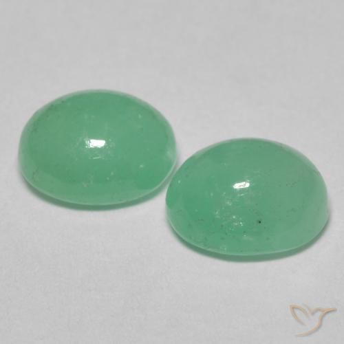 Gemas de Esmeralda Verde pistacho natural de 1.92 ct, Ovalada, Translúcido