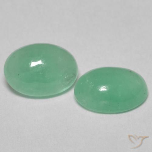 Gemas de Esmeralda Verde pistacho natural de 0.95 ct, Ovalada, Translúcido