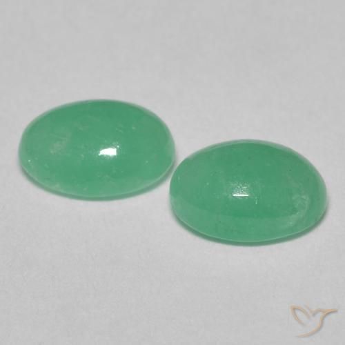 Gemas de Esmeralda Verde claro natural de 1.28 ct, Ovalada, Translúcido