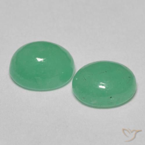 Gemas de Esmeralda Verde claro natural de 1.59 ct, Ovalada, Translúcido
