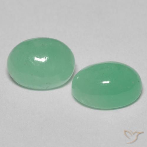 Gemas de Esmeralda Verde pistacho natural de 1.73 ct, Ovalada, Translúcido