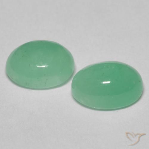Gemas de Esmeralda Verde pistacho natural de 1.73 ct, Ovalada, Translúcido