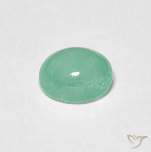 Esmeralda Verde claro natural de 0.58 ct, Ovalada, Translúcido