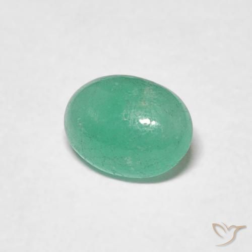 Esmeralda Verde medio natural de 0.50 ct, Ovalada, Translúcido