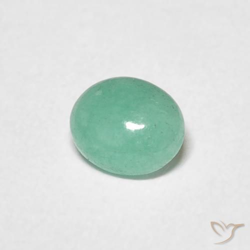 Esmeralda Verde helecho natural de 0.41 ct, Ovalada, Translúcido