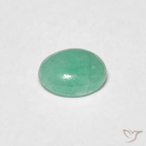 Esmeralda Verde helecho natural de 0.41 ct, Ovalada, Translúcido