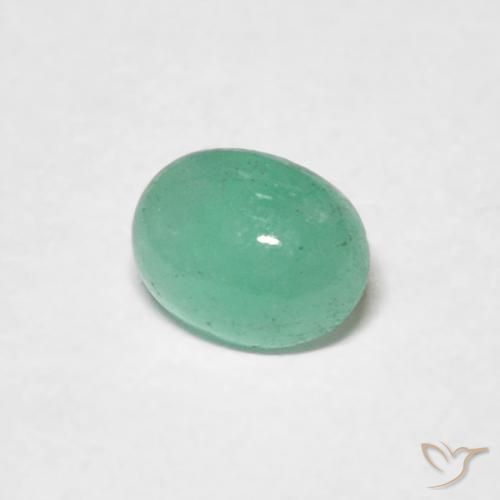 Esmeralda Verde helecho natural de 0.50 ct, Ovalada, Translúcido
