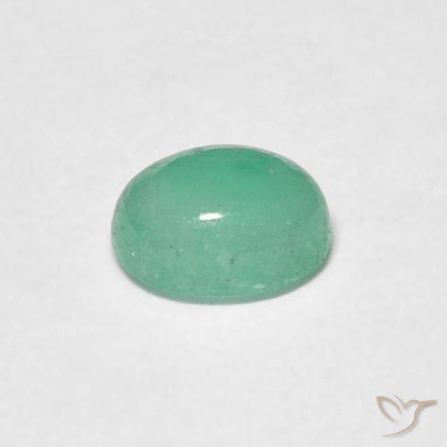 Esmeralda Verde helecho natural de 0.50 ct, Ovalada, Translúcido