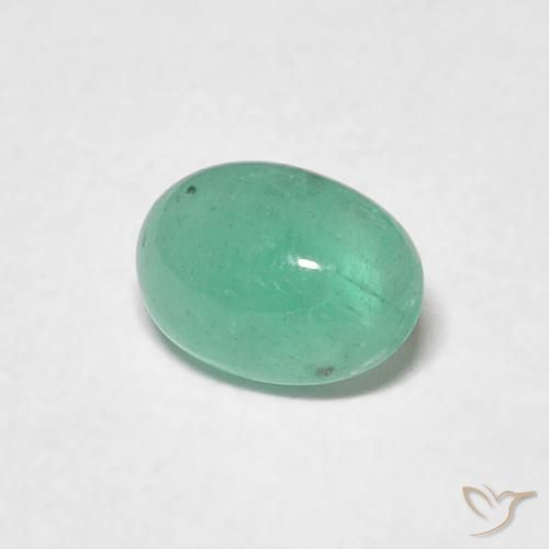 Esmeralda Verde medio natural de 0.55 ct, Ovalada, Translúcido