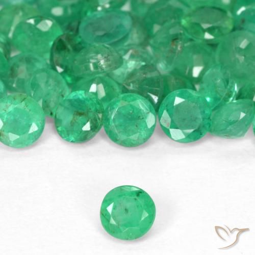 0.17ct Natural Verde brillante Esmeralda, Redondo, SI
