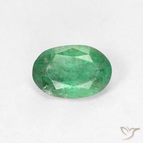 0.46ct Natural Verde medio Esmeralda, Ovalada, SI