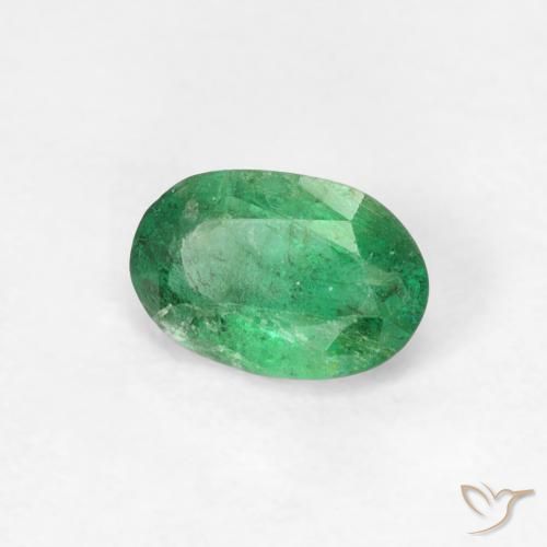 Esmeralda Verde medio natural de 0.46 ct, Ovalada, SI
