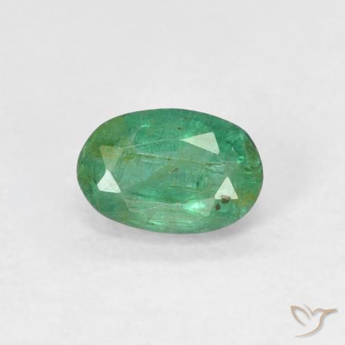 0.50ct Natural Verde claro medio Esmeralda, Ovalada, SI
