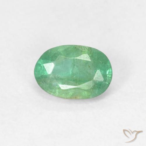 0.57ct Natural Verde claro Esmeralda, Ovalada, VS-SI