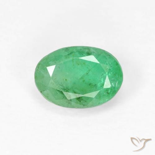 0.58ct Natural Verde claro Esmeralda, Ovalada, SI