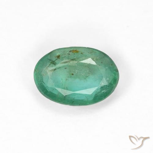 0.50ct Natural Verde frío Esmeralda, Ovalada, SI