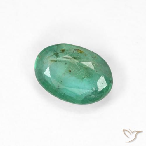 Esmeralda Verde frío natural de 0.50 ct, Ovalada, SI