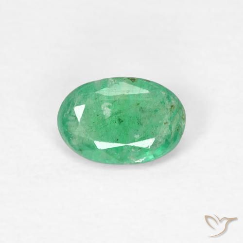 0.33ct Natural Verde claro Esmeralda, Ovalada, SI