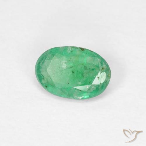 Esmeralda Verde claro natural de 0.33 ct, Ovalada, SI