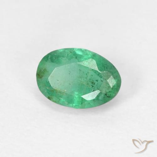 Esmeralda Verde azul natural de 0.53 ct, Ovalada, SI