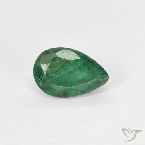 Esmeralda Verde medio natural de 0.36 ct, En forma de pera, SI