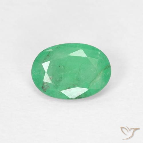 0.38ct Natural Verde jade Esmeralda, Ovalada, SI