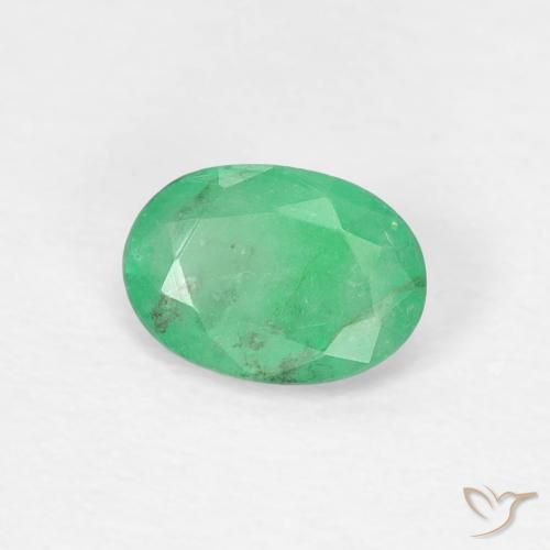 Esmeralda Verde jade natural de 0.38 ct, Ovalada, SI