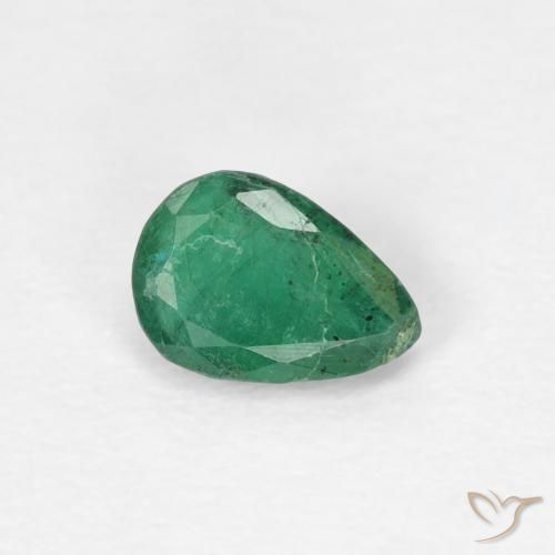 Esmeralda Verde medio natural de 0.33 ct, En forma de pera, SI