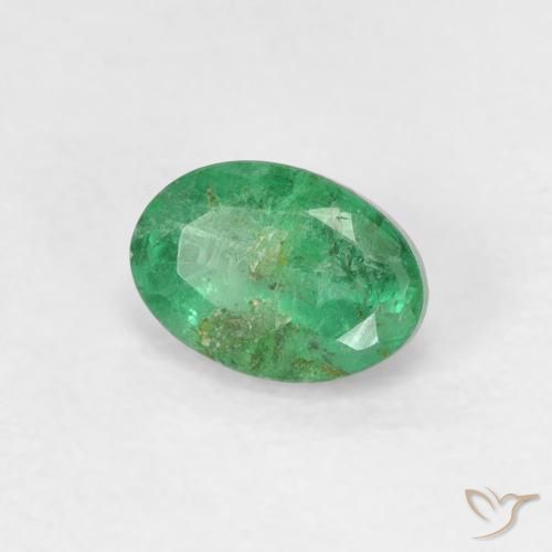 Esmeralda Verde trébol natural de 0.57 ct, Ovalada, SI