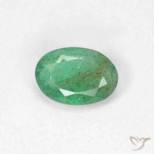 0.41ct Natural Verde claro Esmeralda, Ovalada, SI