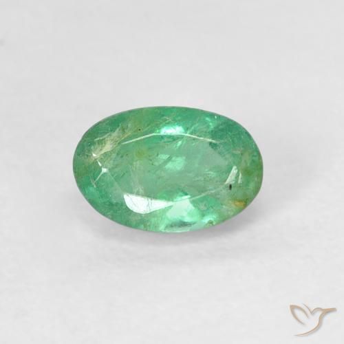 0.55ct Natural Verde pistacho Esmeralda, Ovalada, SI