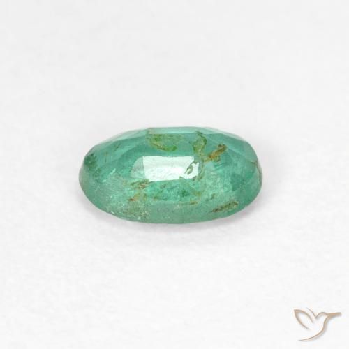 Esmeralda Verde frío natural de 0.38 ct, Ovalada, VS-SI