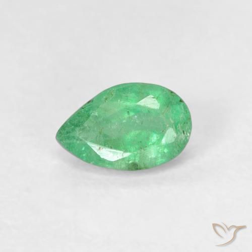 0.45ct Natural Verde frío claro Esmeralda, En forma de pera, SI