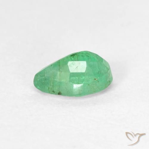 Esmeralda Verde frío claro natural de 0.45 ct, En forma de pera, SI