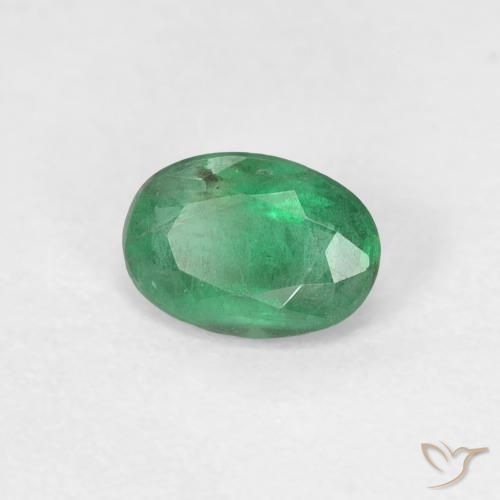 Esmeralda Verde claro medio natural de 0.43 ct, Ovalada, SI