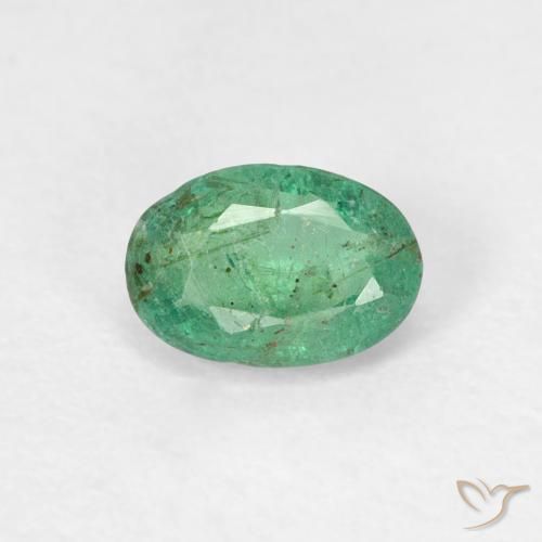 0.51ct Natural Verde frío Esmeralda, Ovalada, SI