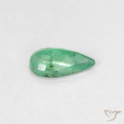 Esmeralda Verde intenso natural de 0.32 ct, En forma de pera, SI