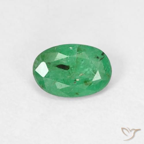 0.45ct Natural Verde claro medio Esmeralda, Ovalada, SI, Photo A