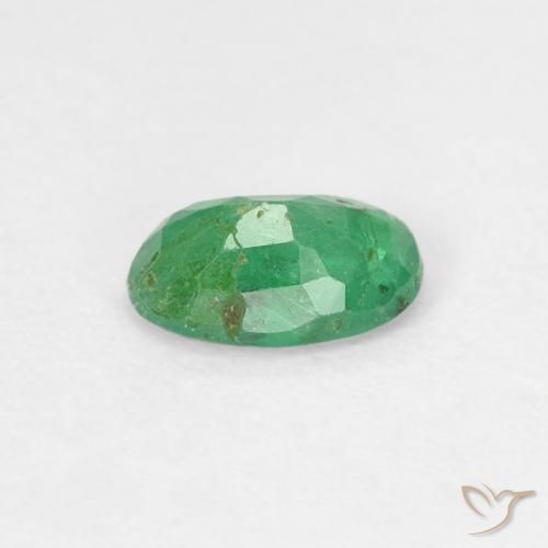 Esmeralda Verde claro medio natural de 0.45 ct, Ovalada, SI