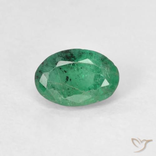0.48ct Natural Verde claro medio Esmeralda, Ovalada, SI