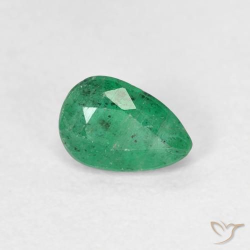 Esmeralda Verde claro medio natural de 0.45 ct, En forma de pera, SI