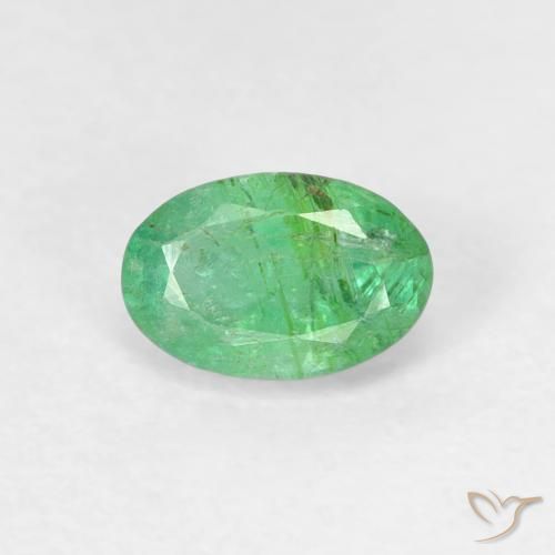 0.50ct Natural Verde trébol claro Esmeralda, Ovalada, SI