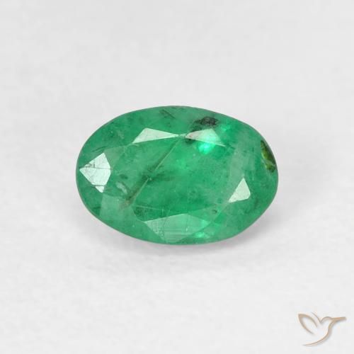 0.49ct Natural Verde claro Esmeralda, Ovalada, SI