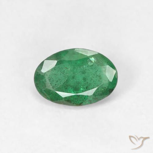 0.36ct Natural Verde medio Esmeralda, Ovalada, SI