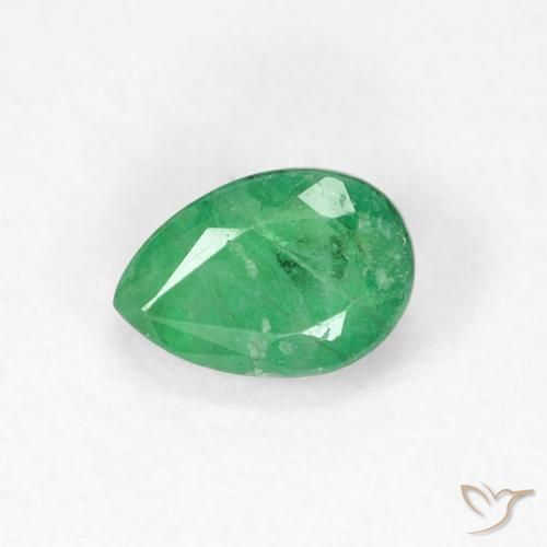 Esmeralda verde natural de 0,51 ct, en forma de pera, SI