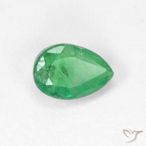 Esmeralda verde natural de 0,51 ct, en forma de pera, SI