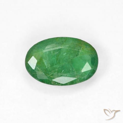 0.49ct Natural Verde medio Esmeralda, Ovalada, SI