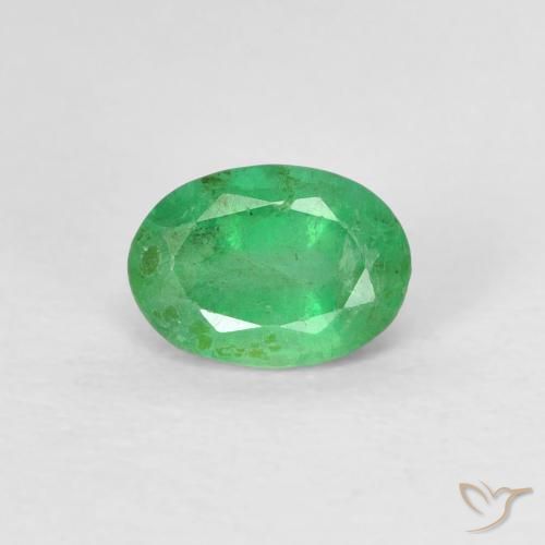 0.52ct Natural Verde medio Esmeralda, Ovalada, SI